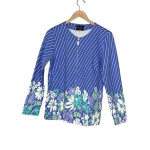 Bob Mackie Women’s Full Zip Up Sweater Jacket Art To Wear Artsy Size Medium